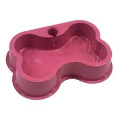 Imagem de Bebedor Bebedouro Pote Osso Pet Cão Gato Cachorro Rosa