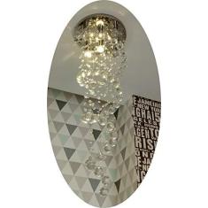 Imagem de Lustre de Cristal espiral com 01 metro de altura, base de inox polido