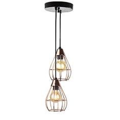 Imagem de Lustre Com 2 Pendentes Aramados Gota - Cobre