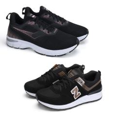 Imagem de Kit 2 Pares Tênis Fitness Esporte Cadarço Conforto Dia a Dia-Masculino