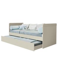 Imagem de Cama Babá Com Auxiliar Nuth Areia Fosco E 2 Colchões Supreme - Reller Móveis Areia Fosco