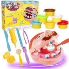 Imagem de Massinha Brincando De Dentista Brinquedo Infantil Kit Massa De Modelar