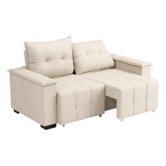Imagem de Sofá 3 Lugares Retrátil e Reclinável Slim Suede Bege