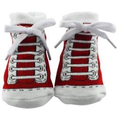 Imagem de Meia Infantil Tênis Antiderrapante Vermelho 0-12 Meses - Gici Kids