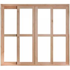 Imagem de Porta de Madeira Balção de Correr 213x160cm com Batente 9,4cm EWK 484 Rondosul Madeira marroml sem pintura