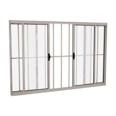 Imagem de Janela De Correr Em Alum nio 100 X 100 X 8 Cm Grade 4 Folhas
