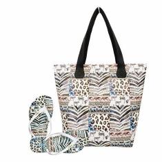 Imagem de Bolsa Com Chinelo Feminino Animal Print Magicc Bolsa