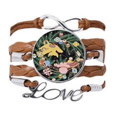 Imagem de DIYthinker Pulseira de arte japonesa com pingente de corda de amor e corrente de flores