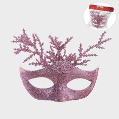 Imagem de Mascara Laser Com  Glitter C2 Rosa - Enfeite De Natal