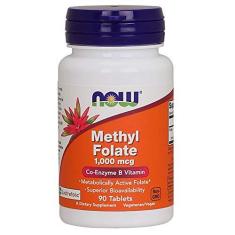 Imagem de Metilfolato (Methyl Folate) 1000mg 90 Tabletes - Now