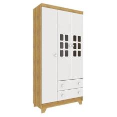 Imagem de Guarda Roupa Infantil Malu 3 Portas Branco Acetinado Bétula - Carolina