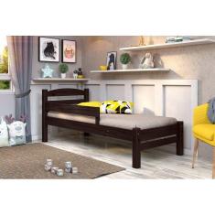 Imagem de Cama Solteiro c/ Grade de Proteção Madeira Maciça Cor Tabaco