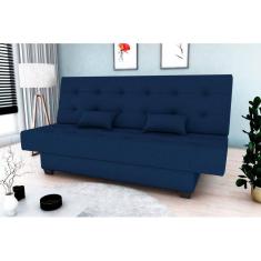 Imagem de Sofá Cama Laila Suede Azul B254 - Matrix
