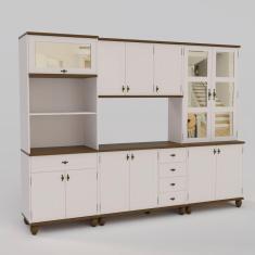 Imagem de Cozinha Compacta Retrô 4 Peças Off-white Nogueira