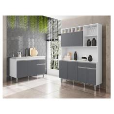 Imagem de Balcão De Pia Tatiane 120 Cm E Armário Cozinha Kit Alice Ambiente Bran