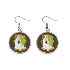 Imagem de Religion Eighteen Arhats Estampa Ilustração Orelha Pendente Prata Brinco Joia Feminina