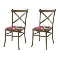 Imagem de Kit 2 Cadeiras de Jantar New Katrina Cairo Floral Bromelia 