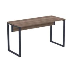 Imagem de Mesa Escritório P25 Tub Pandin 150 cm (larg) Tampo Mdp Walnut Pé Aço Tubular Azul Del Rey