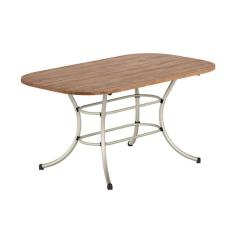 Imagem de Mesa Para Cozinha 1547 + Tampo Madeirado 160x90cm Freijo C- Prata - Carraro