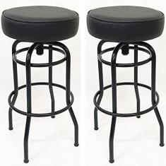Imagem de Kit 2 Banquetas Bar Alta Giratória Preta Assento Preto - Poltronas do Sul