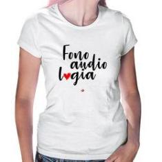 Imagem de Baby Look Fonoaudiologia Por Amor - Foca Na Moda