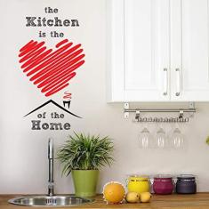 Imagem de Adesivo de Parede para Cozinha Frase Coração da Casa 55x30cm