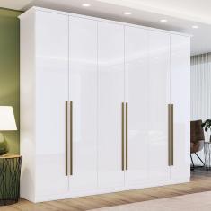 Imagem de Guarda Roupa Casal 6 Portas 3 Gavetas órion Casa 812 Branco