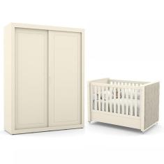 Imagem de Jogo de Quarto Infantil Tutto New Guarda Roupa 2 Portas e Berço com Capitonê - Matic Móveis