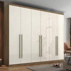 Imagem de Guarda Roupa 6 Portas Valência Espresso Móveis Rústico/off White