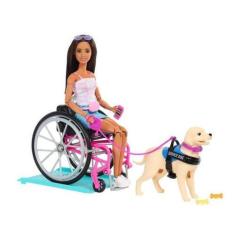 Imagem de Boneca Barbie Fashion Cadeira De Rodas E Cão Hjy85 Mattel