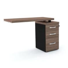 Imagem de Mesa Complemento 3 Gavetas Pandin Pe40 - Walnut
