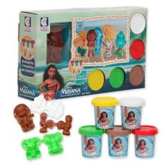 Imagem de Brinquedo Criança Molde Moana E Amigos De Massinha 5 Potes - Cotiplás