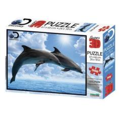 Imagem de Quebra Cabeça Super 3D Modelo Golfinho Com 500 Peças Multikids - Br106