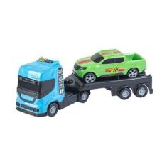 Imagem de Caminhão Mini Reboque Guincho C/ 1 Pick-Up Carrinho Realista - 24cm -