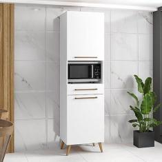 Imagem de Paneleiro para Microondas 2 Portas 1 Gaveta 2 Prateleiras Favorita Branco Lacca