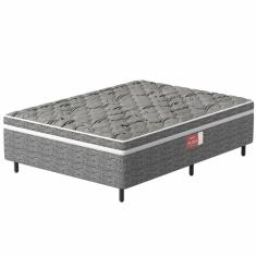 Imagem de Cama box casal conjugada Probel Pelmex ortopédica D28 Active altura de 55 cm cinza