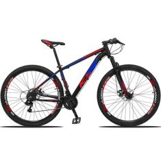 Imagem de Bicicleta Aro 29 Ksw Xlt 21 Marchas Shimano Freio Hidraulico - 15" Preto-Azul E Vermelho