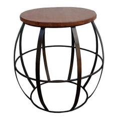 Imagem de Banqueta De Ferro Preto Decorativo Carretel Decoração de Quarto