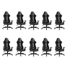 Imagem de Kit 10 Cadeiras Gamer Atlético Mineiro Cam 3318 Espresso Móveis Preto