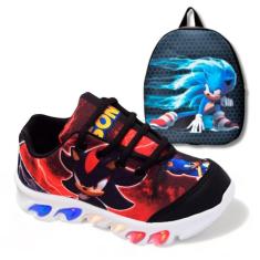 Imagem de Kit Tênis De Led Infantil Menino Masculino Sonic Shadow+ Mochila-Masculino