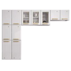 Imagem de Cozinha Compacta em Aço Diamante 11 Portas Branco - Telasul