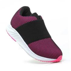 Imagem de Tênis Infantil Calce Fácil Branco Preto Pink Zeuz 54CX-I-Feminino