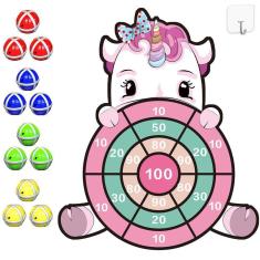 Imagem de Jogo de tabuleiro de dardos HONGID Unicorn de 25 polegadas para meninas de 3 a 12 anos