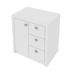 Imagem de Balcão Escritório 1 Porta 3 Gavetas 68X74,5X46,5 Cm Branco - Tecnomobi