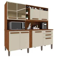 Imagem de Armário de Cozinha Antonela 8 Portas 2 Gavetas Imop Cor Cinamomo Off W