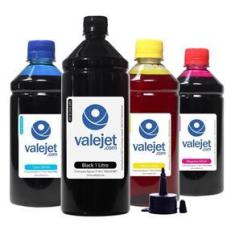 Imagem de Kit 4 Tintas para Epson Bulk Ink T140 Black 1 Litro Coloridas 500ml Corante Valejet