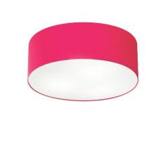 Imagem de Plafon Cilíndrico Md-3005 Tecido 40X12cm Bivolt Rosa Pink