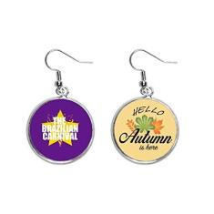 Imagem de Brinco de folha de outono com pingente de orelha de paixão de carnaval brasileiro