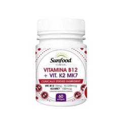 Imagem de Vitamina B12 + Vitamina K2 Mk7 Sunfood 60 Caps 10.000Mg