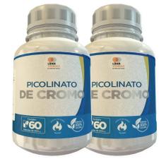 Imagem de Picolinato De Cromo 500mg 60 Cápsulas Kit Com 2 Potes